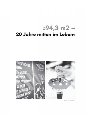 cover image of 94,3 rs2 – 20 Jahre mitten im Leben